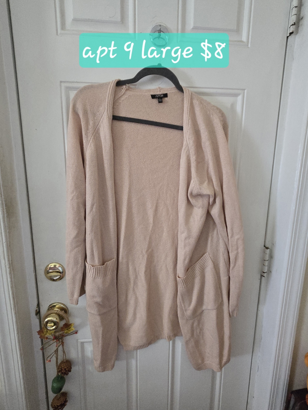 Apt. 9 Women's Blush Open-Front Long Cardigan